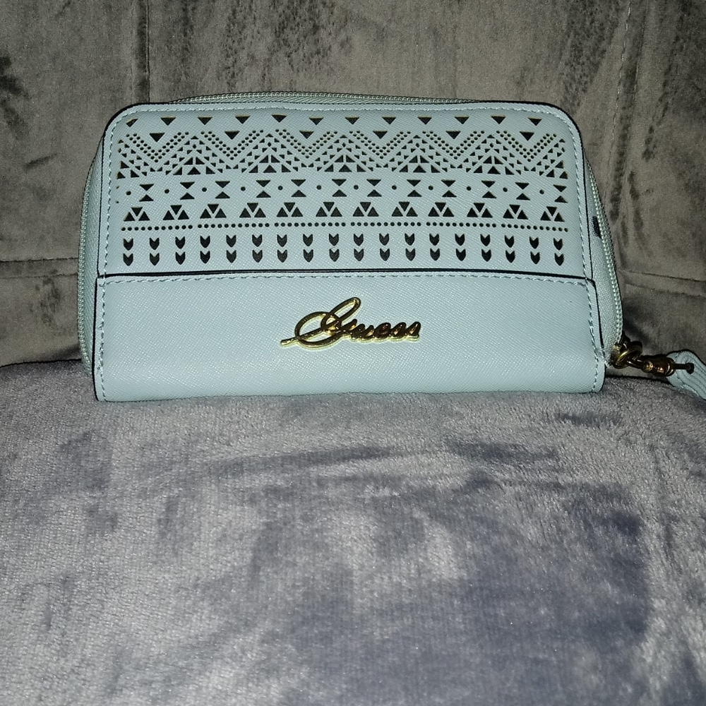 Guess Mint Green Wristlet